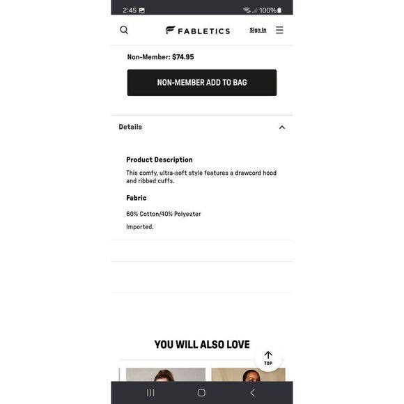 New Med Fabletic Washed Indigo White Forever Fleece Pullover Hoodie Sweatshirt - Picture 6 of 9